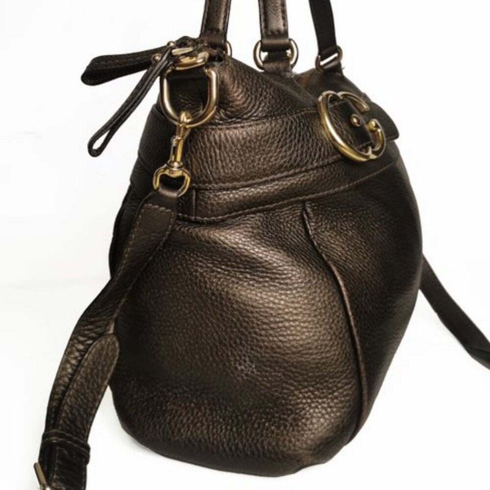 Gucci Handbag Leather Bronze Gold Hardware GG 2Way Shoulder Bag